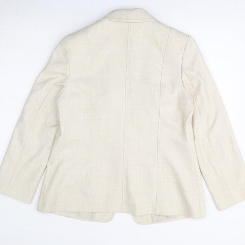 EWM Womens Ivory Jacket Blazer Size 14 Hook & Eye