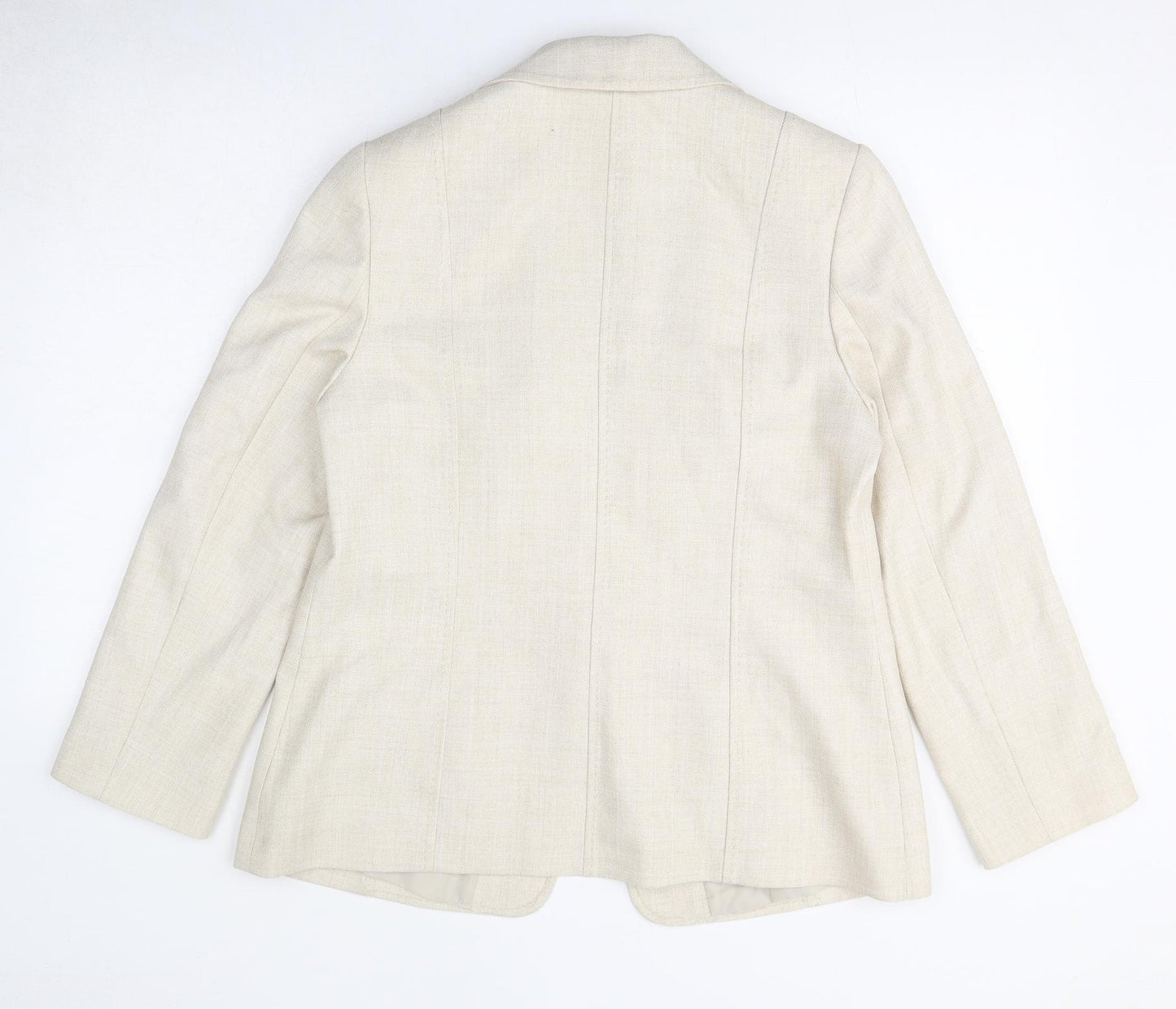 EWM Womens Ivory Jacket Blazer Size 14 Hook & Eye