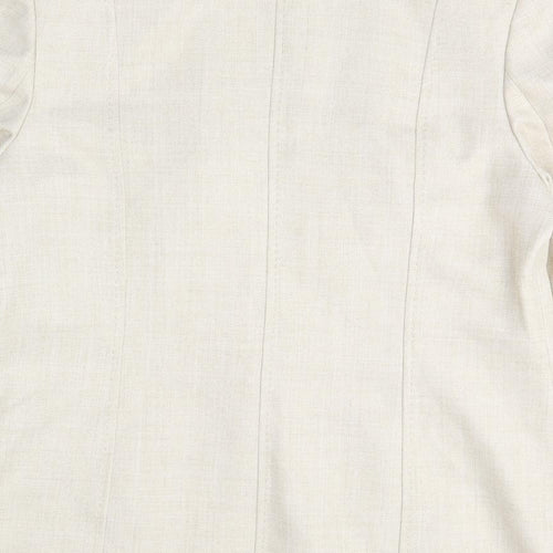 EWM Womens Ivory Jacket Blazer Size 14 Hook & Eye