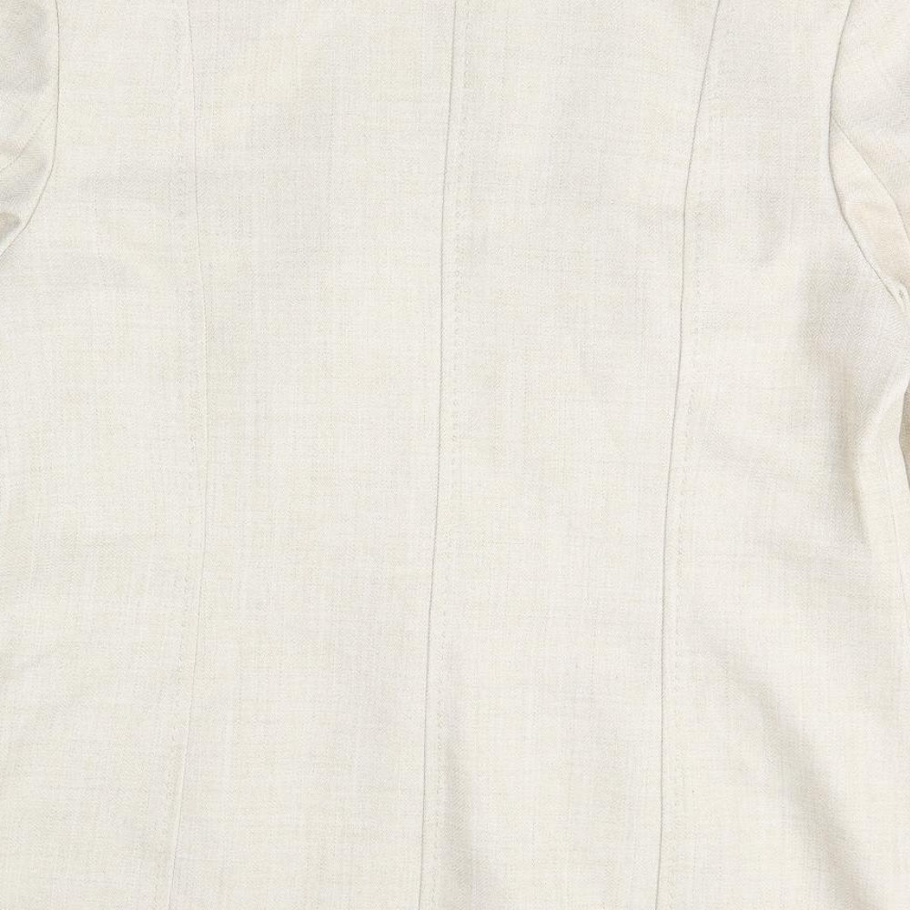 EWM Womens Ivory Jacket Blazer Size 14 Hook & Eye