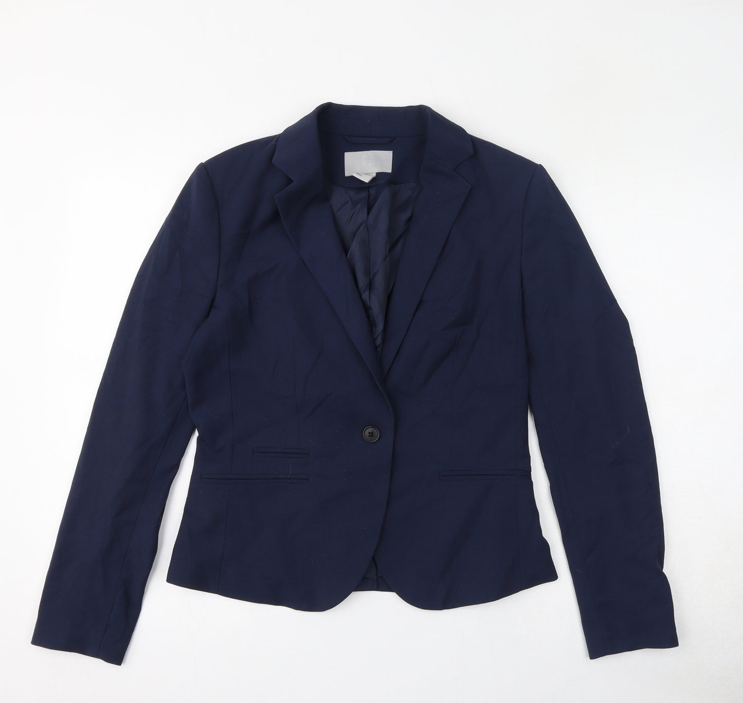 H&M Womens Blue Jacket Blazer Size 12 Button