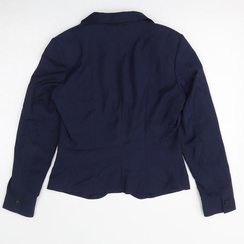 H&M Womens Blue Jacket Blazer Size 12 Button