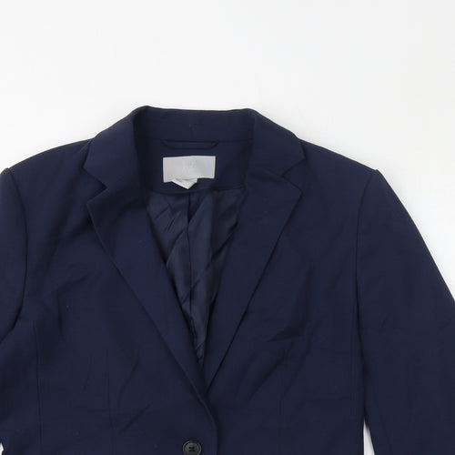 H&M Womens Blue Jacket Blazer Size 12 Button