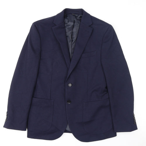 Marks and Spencer Mens Blue Polyamide Jacket Suit Jacket Size 38 Regular