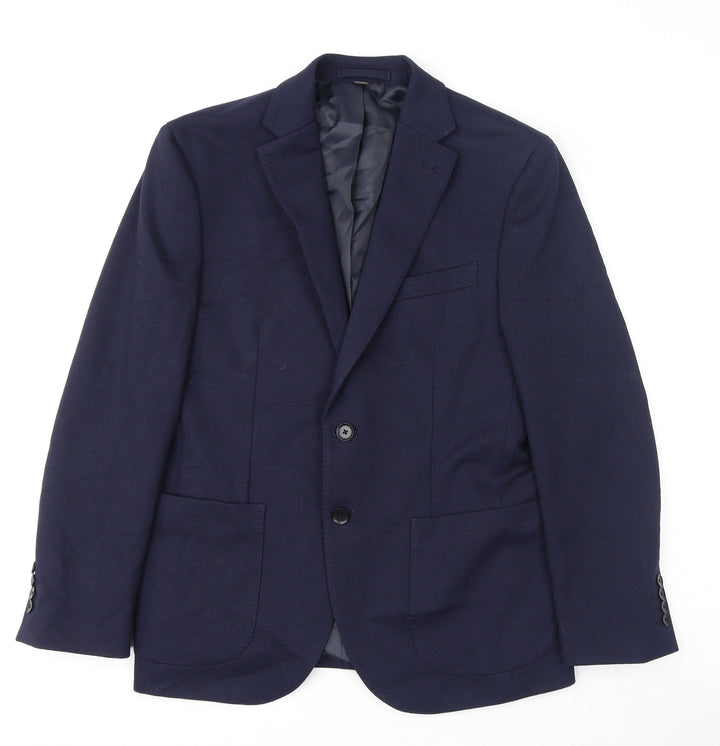 Marks and Spencer Mens Blue Polyamide Jacket Suit Jacket Size 38 Regular