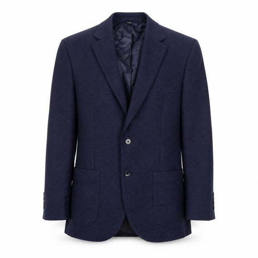 Front view of Marks & Spencer men’s blue polyamide jacket suit jacket, size 38, regular