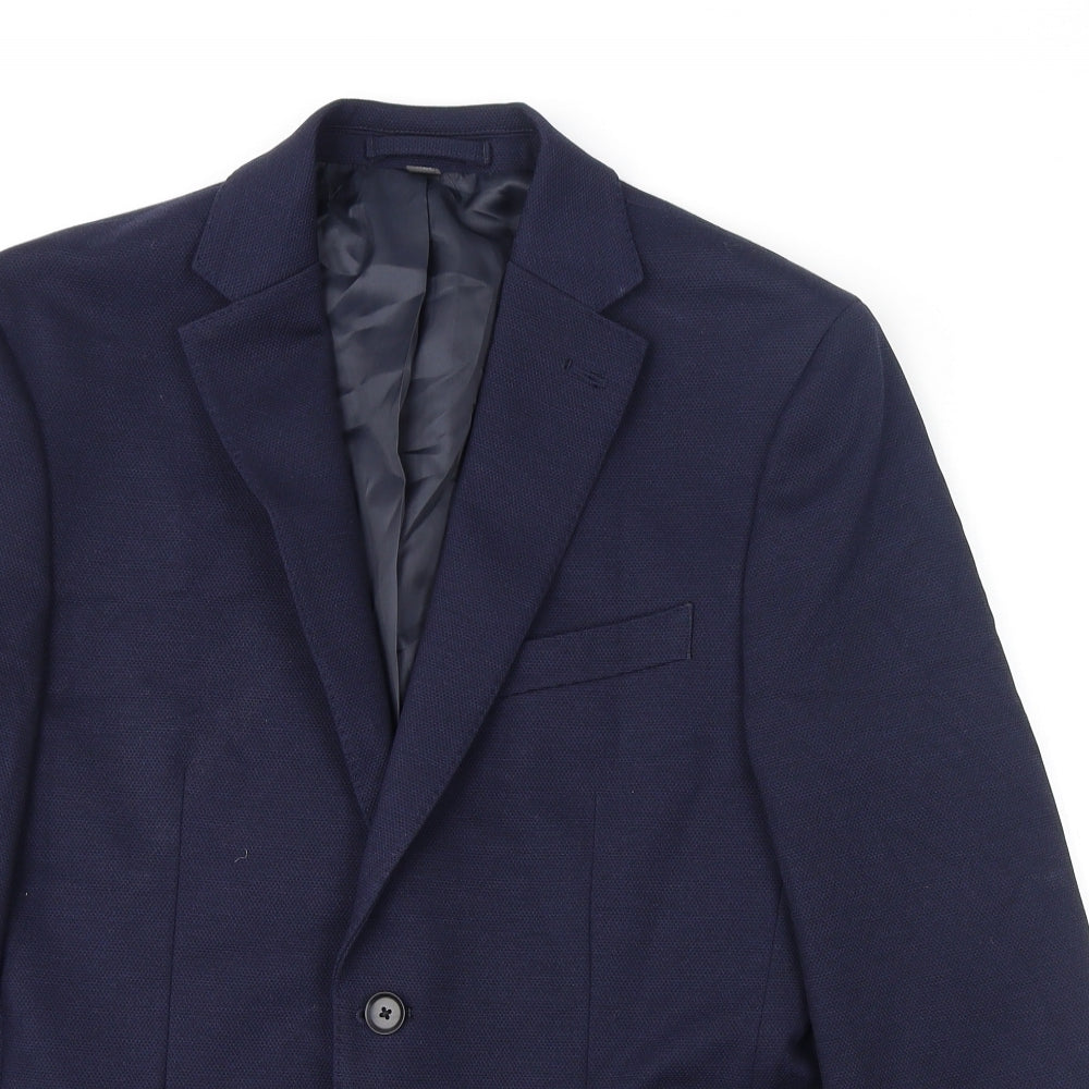 Marks and Spencer Mens Blue Polyamide Jacket Suit Jacket Size 38 Regular