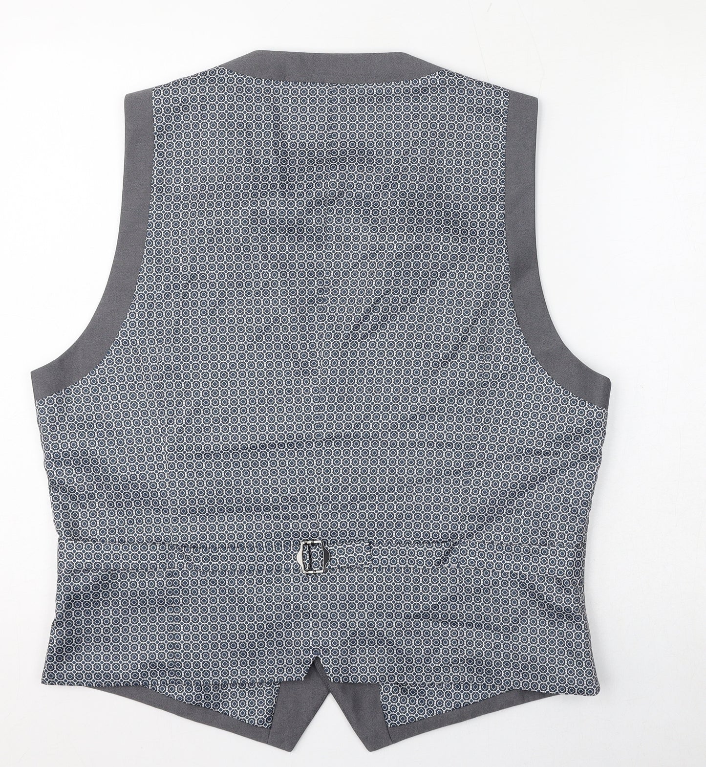 Burton Mens Grey Polyester Jacket Suit Waistcoat Size L Regular