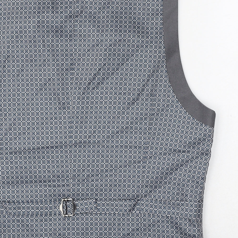 Burton Mens Grey Polyester Jacket Suit Waistcoat Size L Regular