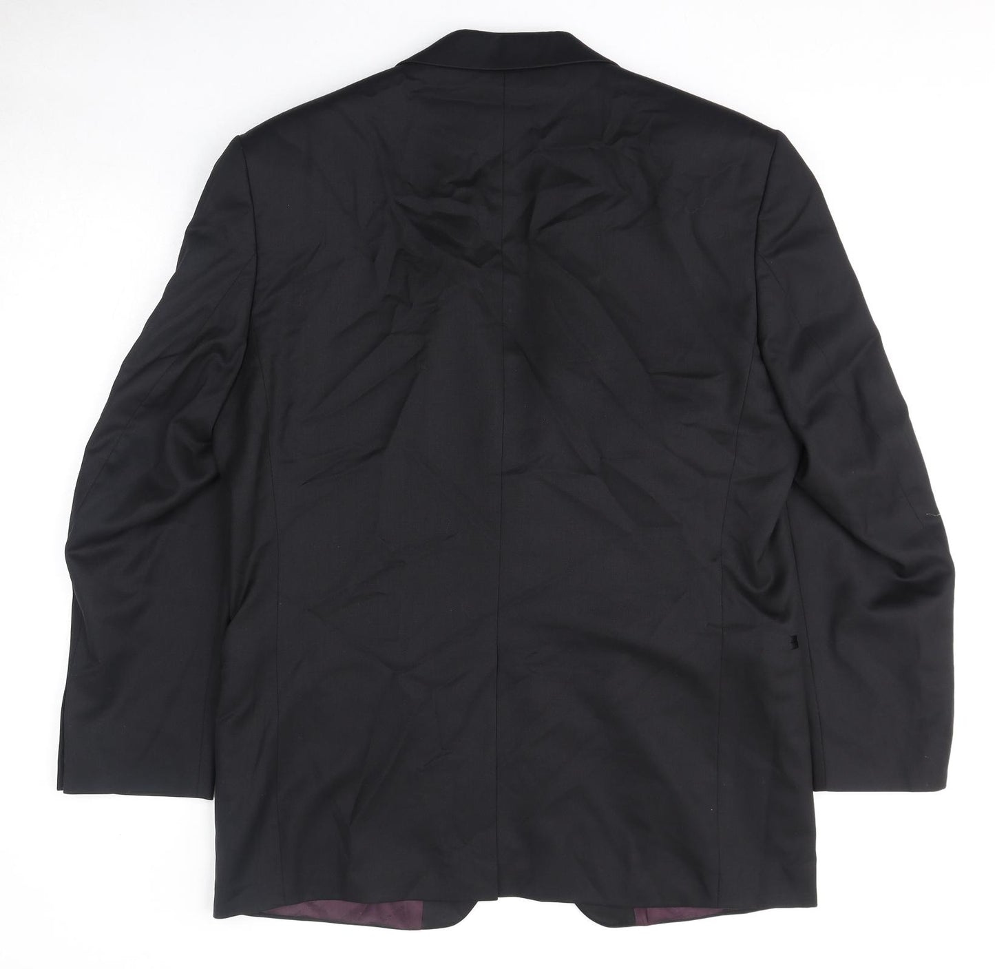 Pierre Cardin Mens Black Wool Tuxedo Suit Jacket Size 44 Regular