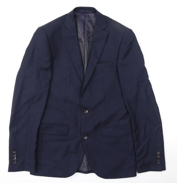 NEXT Mens Blue Wool Jacket Suit Jacket Size 38 Regular