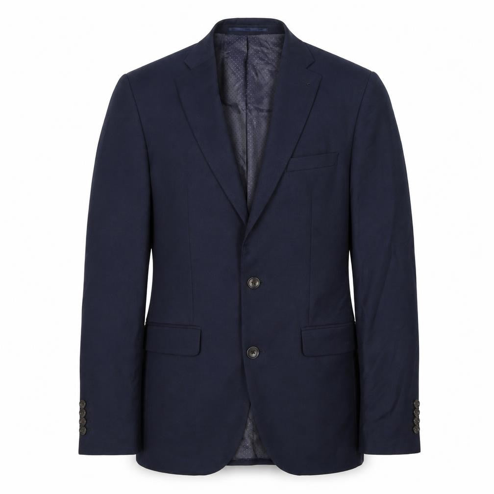 Front view of Next men’s blue wool jacket suit jacket, size 38, regular