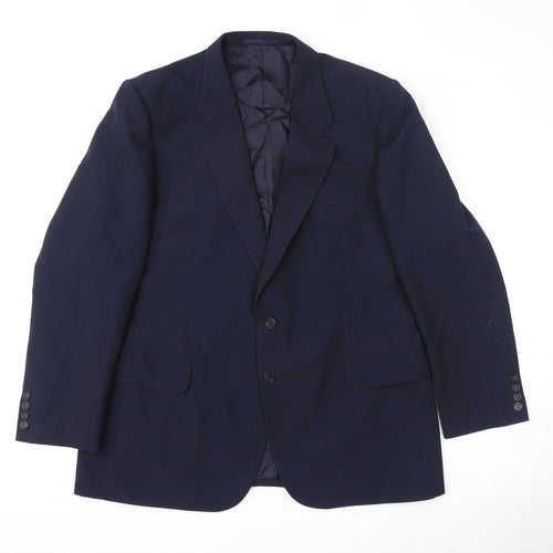 St Michael Mens Blue Polyester Jacket Suit Jacket Size 44 Regular