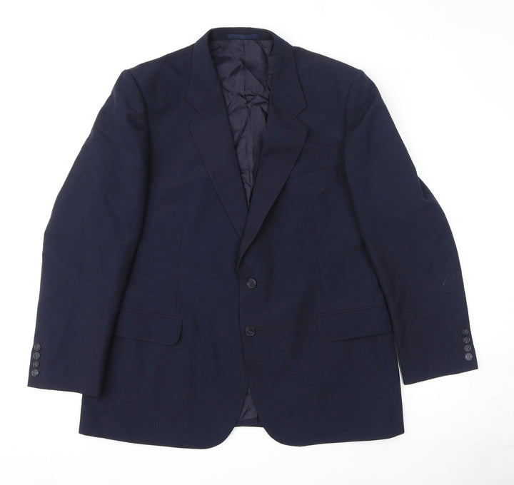 St Michael Mens Blue Polyester Jacket Suit Jacket Size 44 Regular