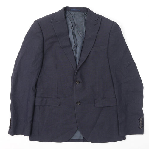 NEXT Mens Blue Polyester Jacket Suit Jacket Size 40 Regular