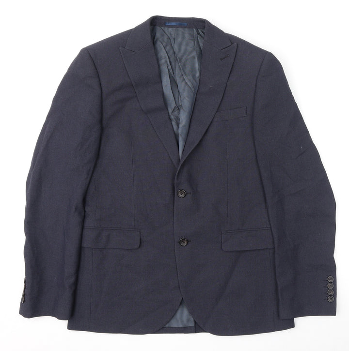 NEXT Mens Blue Polyester Jacket Suit Jacket Size 40 Regular