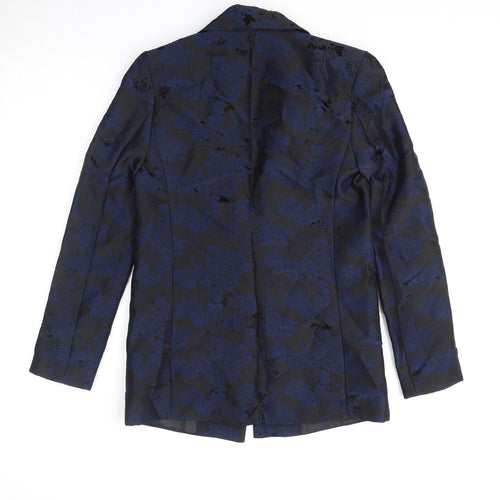 Marks and Spencer Womens Blue Geometric Jacket Blazer Size 6 - Limited Edition