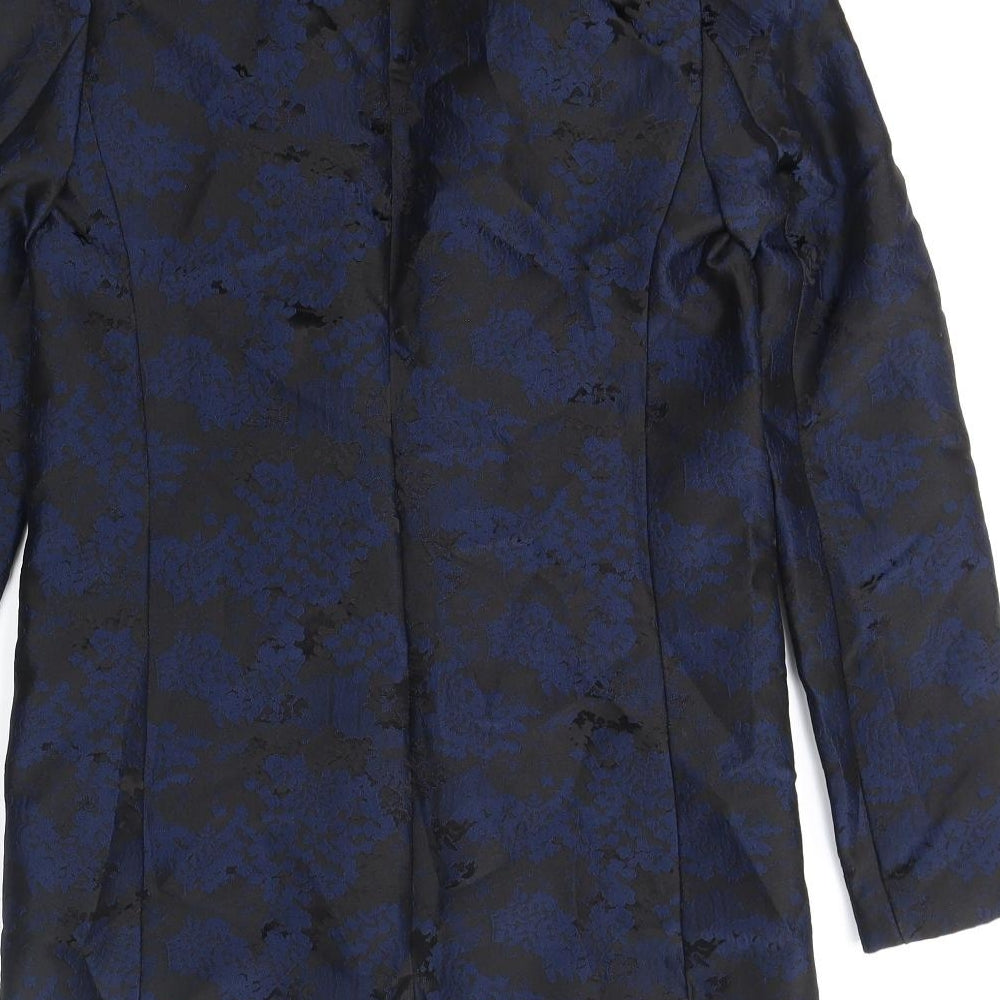Marks and Spencer Womens Blue Geometric Jacket Blazer Size 6 - Limited Edition
