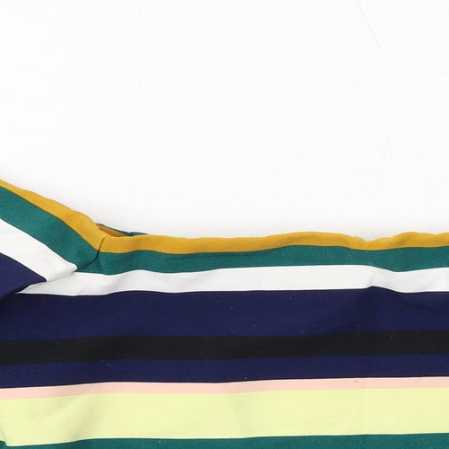 Zara Womens Multicoloured Striped Polyester Cropped Tank Size M Round Neck