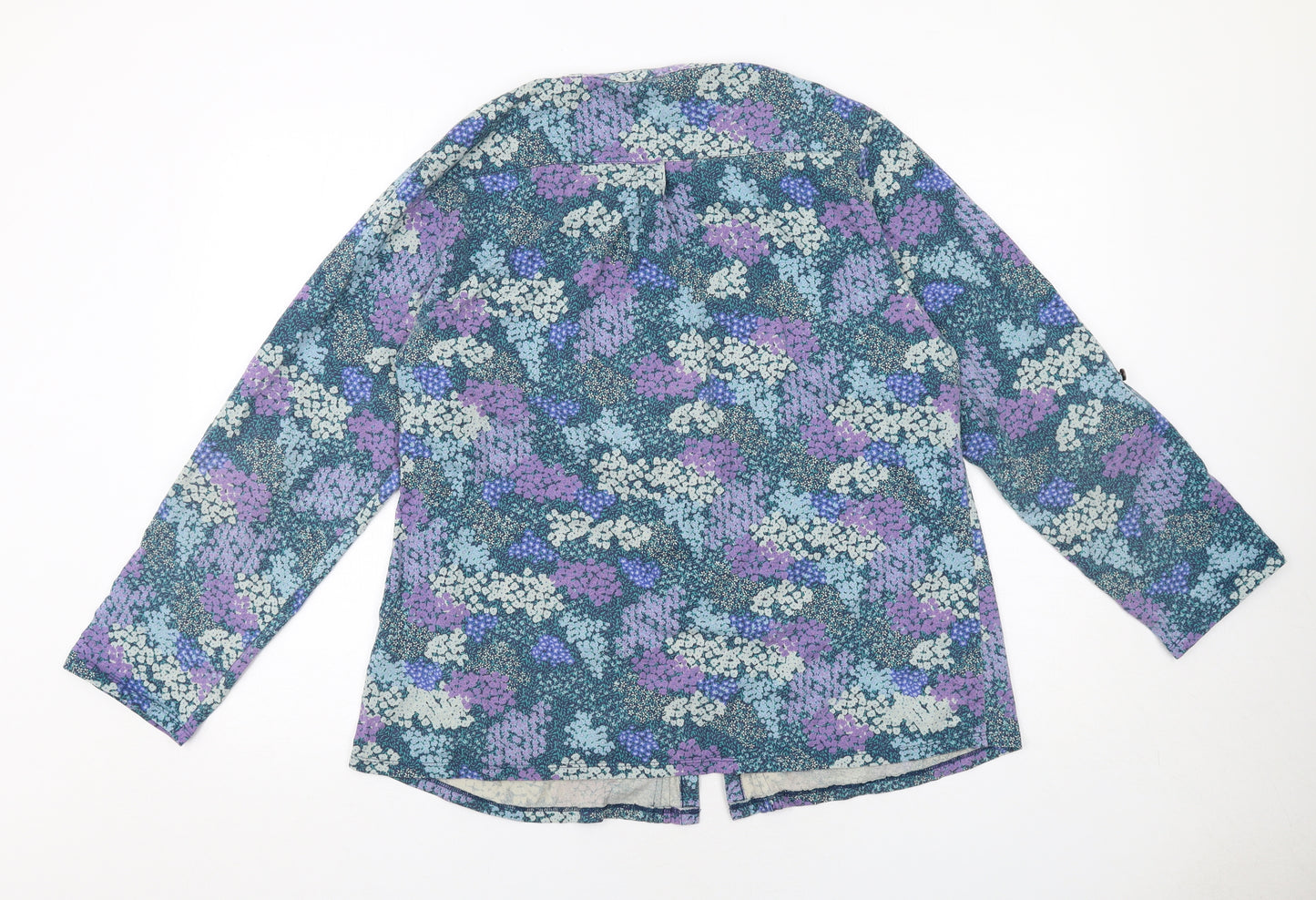 Cotton Traders Womens Multicoloured Geometric Cotton Basic Blouse Size 18 V-Neck