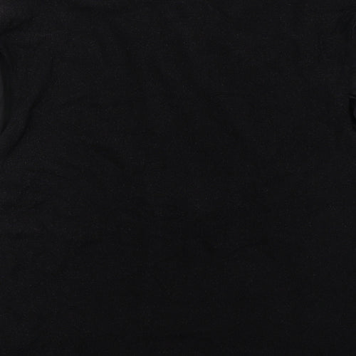 Marks and Spencer Womens Black Polyamide Basic Blouse Size 24 V-Neck
