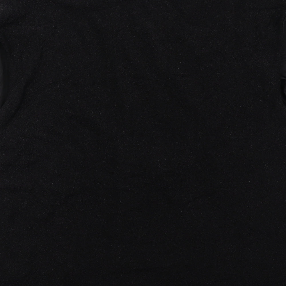 Marks and Spencer Womens Black Polyamide Basic Blouse Size 24 V-Neck