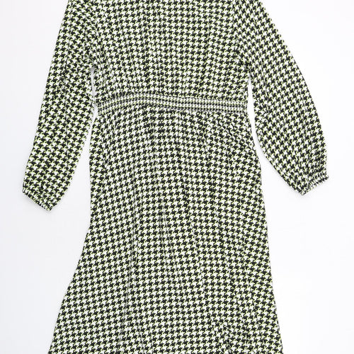 Marks and Spencer Womens Multicoloured Houndstooth Polyester Trapeze & Swing Size 16 Round Neck Pullover