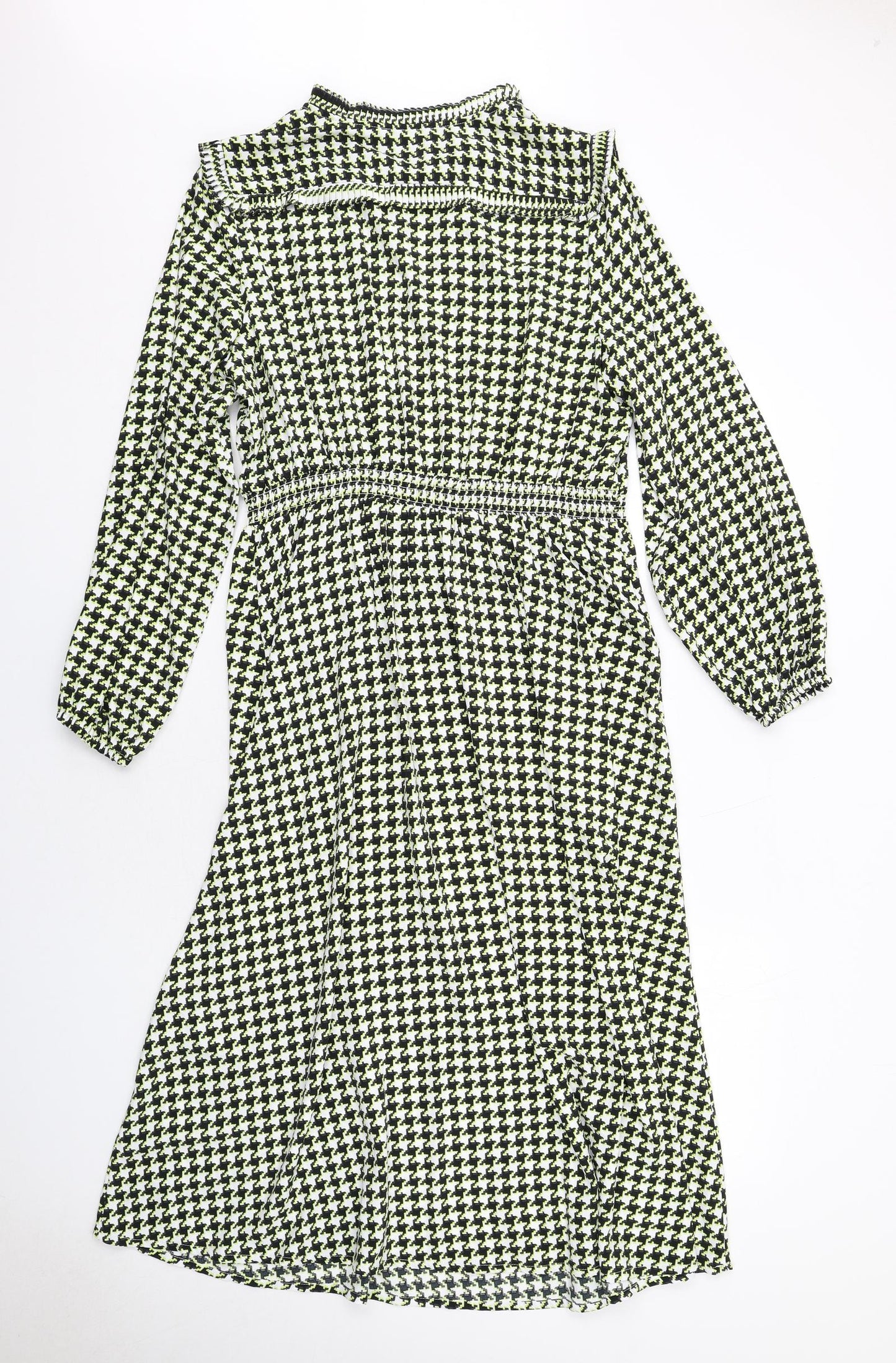 Marks and Spencer Womens Multicoloured Houndstooth Polyester Trapeze & Swing Size 16 Round Neck Pullover