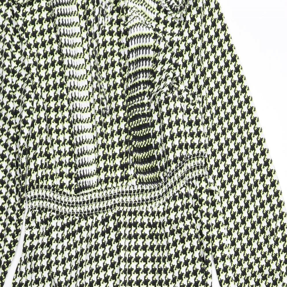 Marks and Spencer Womens Multicoloured Houndstooth Polyester Trapeze & Swing Size 16 Round Neck Pullover