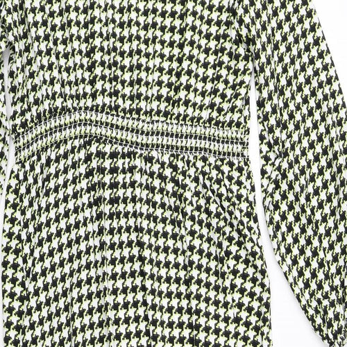Marks and Spencer Womens Multicoloured Houndstooth Polyester Trapeze & Swing Size 16 Round Neck Pullover
