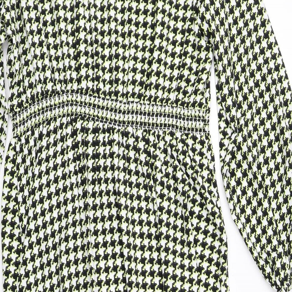 Marks and Spencer Womens Multicoloured Houndstooth Polyester Trapeze & Swing Size 16 Round Neck Pullover