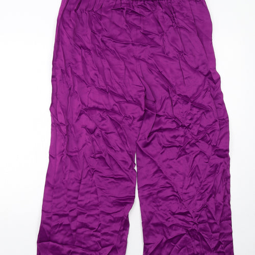 Marks and Spencer Womens Purple Viscose Trousers Size 18 Regular