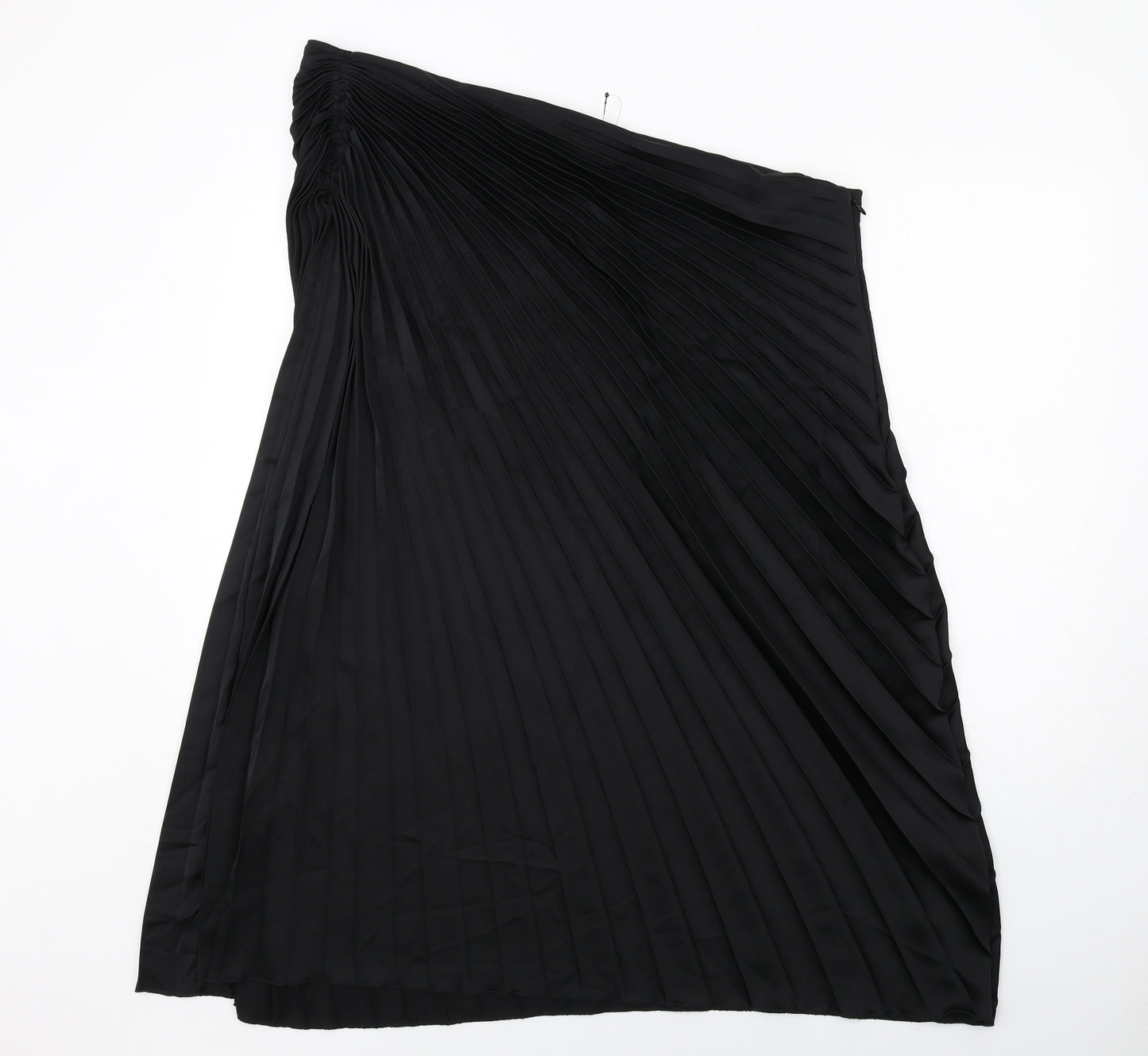 Marks and Spencer Womens Black Polyester A-Line Skirt Size 22 Zip