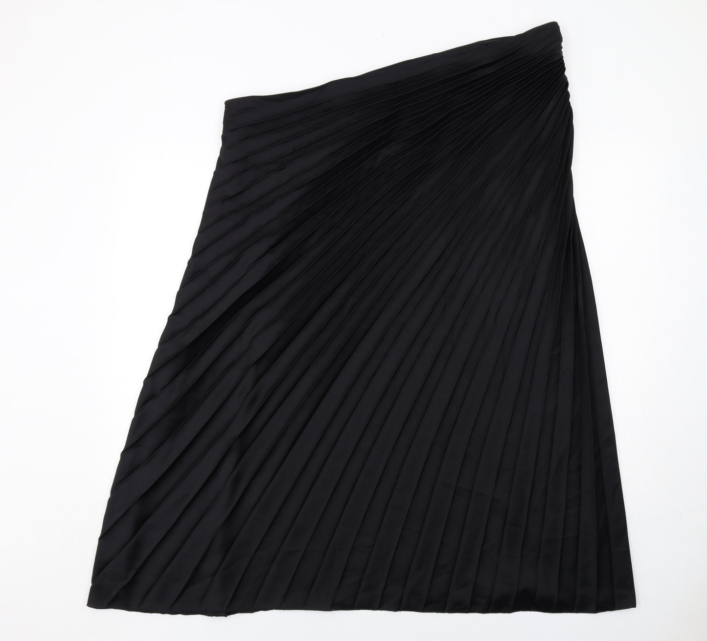 Marks and Spencer Womens Black Polyester A-Line Skirt Size 22 Zip