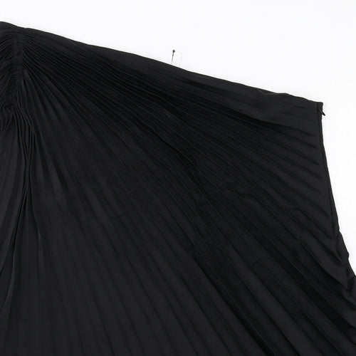 Marks and Spencer Womens Black Polyester A-Line Skirt Size 22 Zip