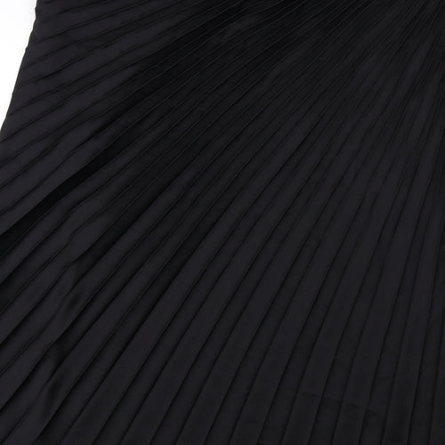 Marks and Spencer Womens Black Polyester A-Line Skirt Size 22 Zip