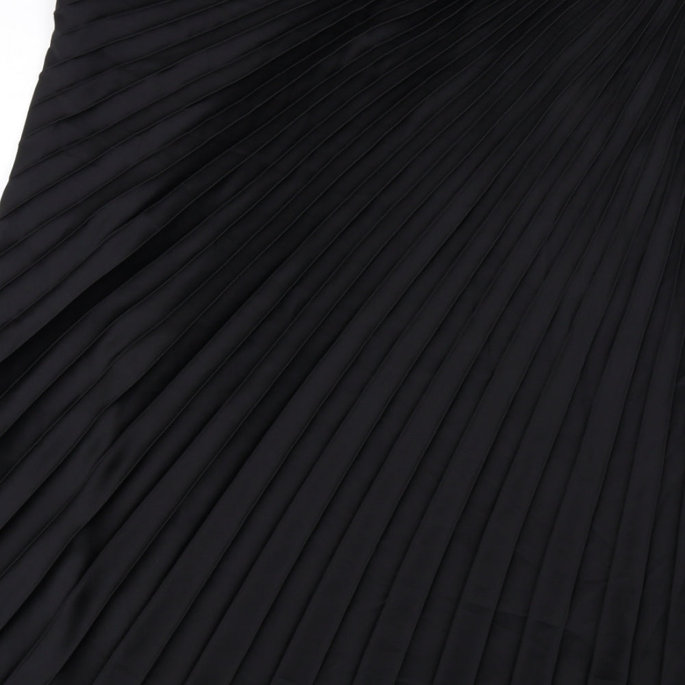 Marks and Spencer Womens Black Polyester A-Line Skirt Size 22 Zip