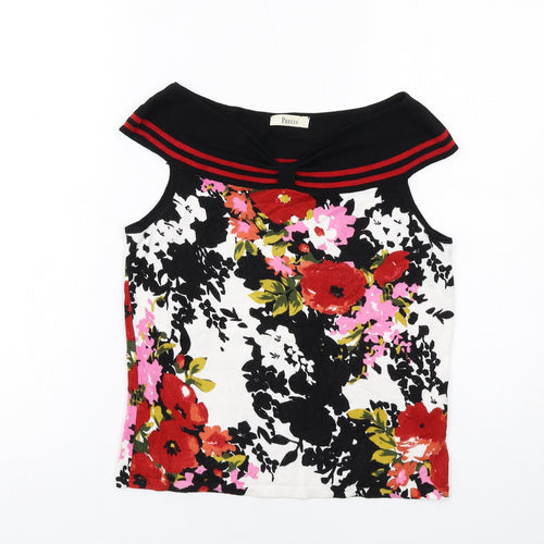 Precis Womens Multicoloured Floral Viscose Basic Tank Size S Round Neck