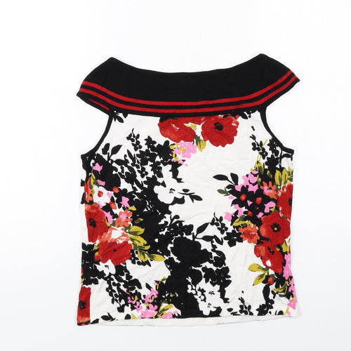Precis Womens Multicoloured Floral Viscose Basic Tank Size S Round Neck