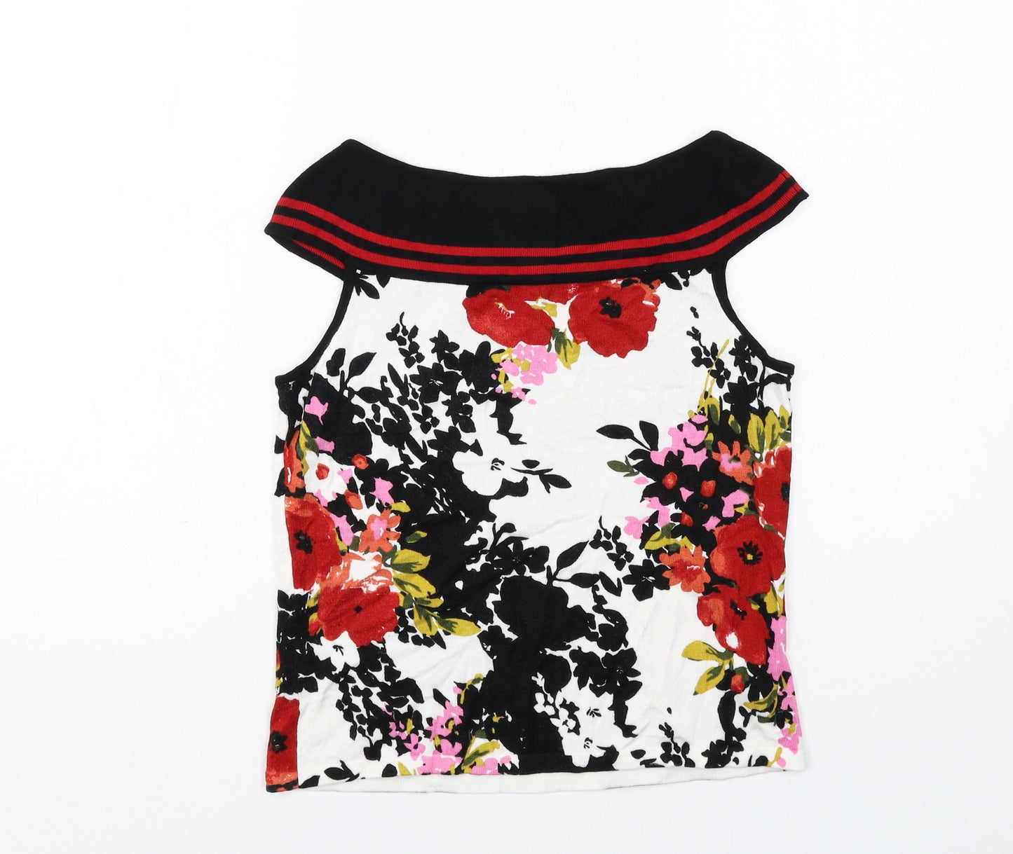 Precis Womens Multicoloured Floral Viscose Basic Tank Size S Round Neck