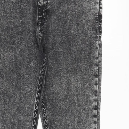 Topman Mens Grey Cotton Skinny Jeans Size 34 in Extra-Slim Zip