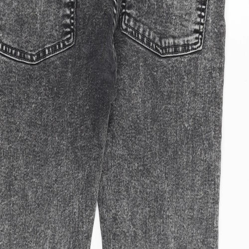 Topman Mens Grey Cotton Skinny Jeans Size 34 in Extra-Slim Zip