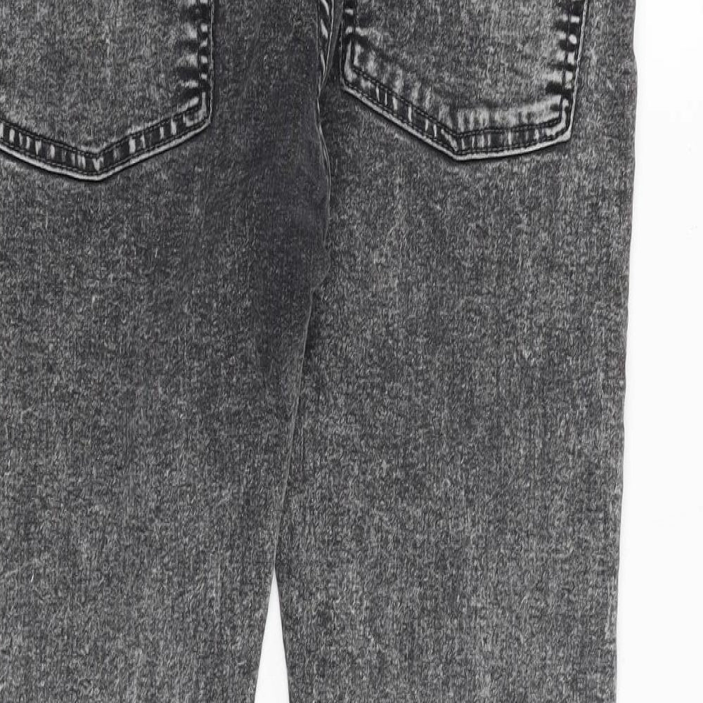 Topman Mens Grey Cotton Skinny Jeans Size 34 in Extra-Slim Zip