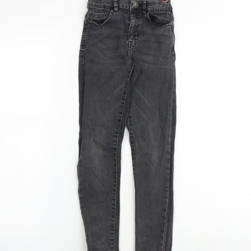 Zara Boys Grey Cotton Skinny Jeans Size 8 Years Regular Zip