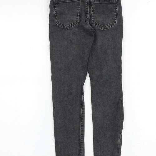 Zara Boys Grey Cotton Skinny Jeans Size 8 Years Regular Zip