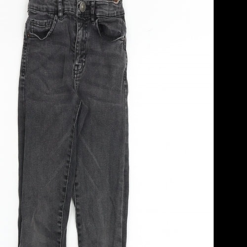 Zara Boys Grey Cotton Skinny Jeans Size 8 Years Regular Zip