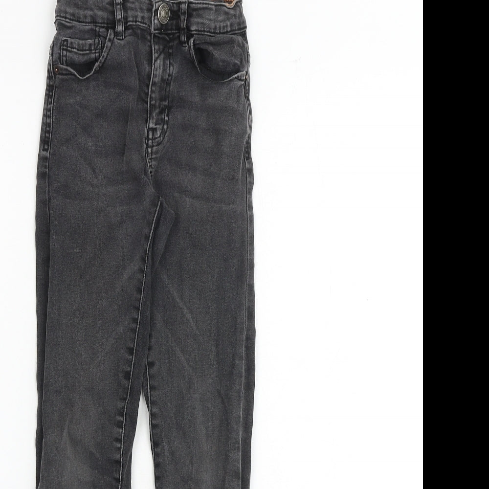 Zara Boys Grey Cotton Skinny Jeans Size 8 Years Regular Zip