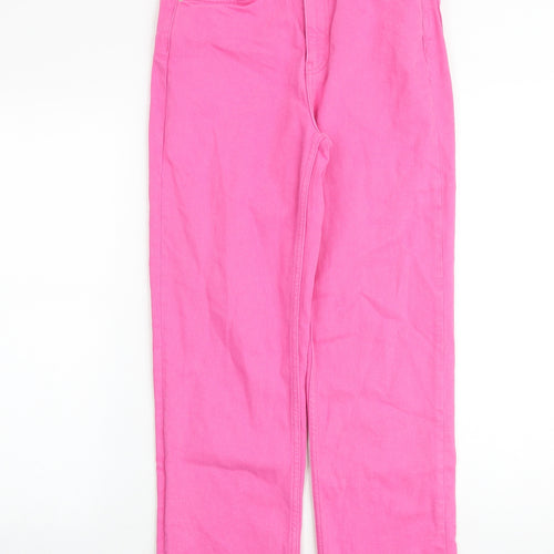 ASOS Womens Pink Cotton Straight Jeans Size 28 in L32 in Regular Zip