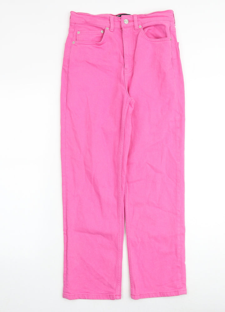 ASOS Womens Pink Cotton Straight Jeans Size 28 in L32 in Regular Zip