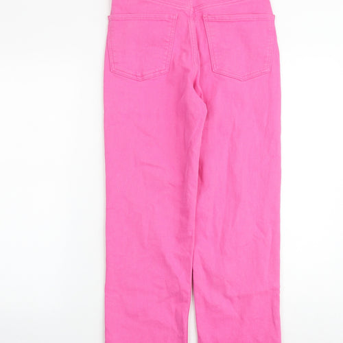 ASOS Womens Pink Cotton Straight Jeans Size 28 in L32 in Regular Zip